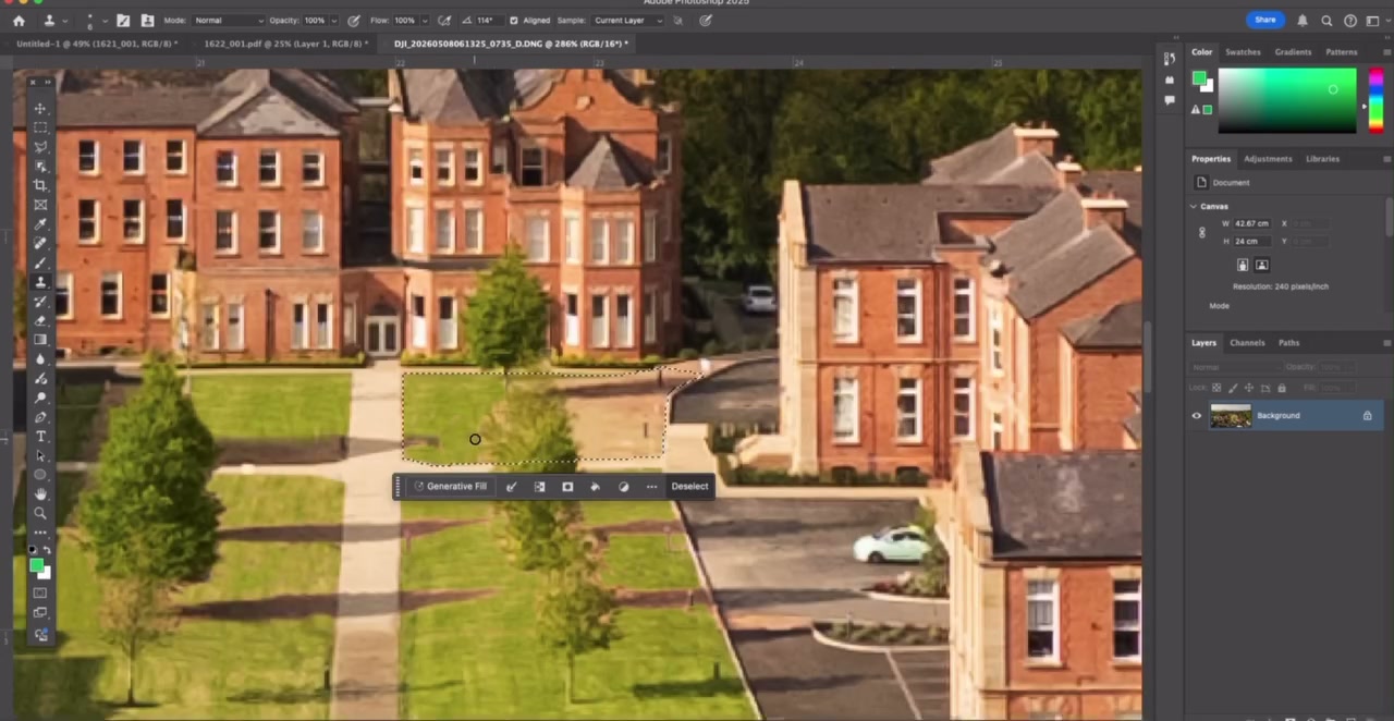 Phantom evening film still of the Belvoir Park development bathed in soft golden light, photographed for Alskea